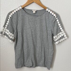J. Crew gray circle knit eyelit shirt XS
